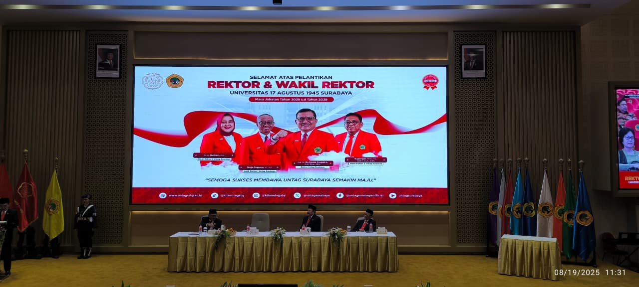 Wakil Rektor III UHT Hadiri Pelantikan Rektor dan Wakil Rektor Untag Surabaya Masa Bakti 2025–2029